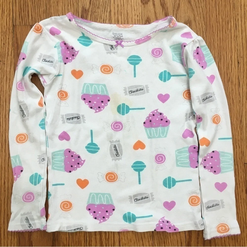 Carter's little girls cotton long sleeve sleep wear T-shirt